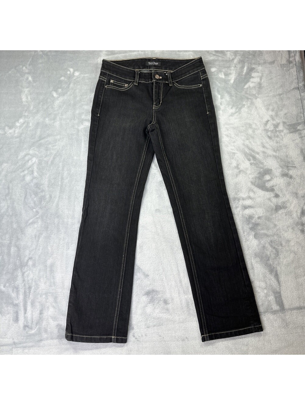 White House Black Market Womens Size 00 Blanc Capri Crop Leg Jeans Black Denim